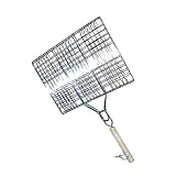 Решетка для мяса с деревянной ручкой Решетка для мяса с деревянной ручкой от магазина Супер Спорт